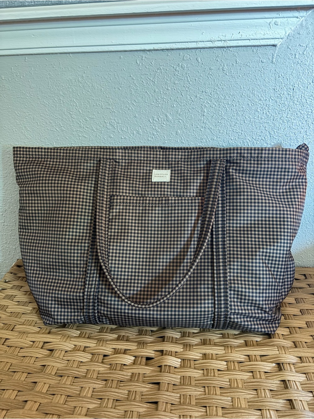Loeffler Randal Dina Travel Tote Brown/Black Check - Picture 3 of 7